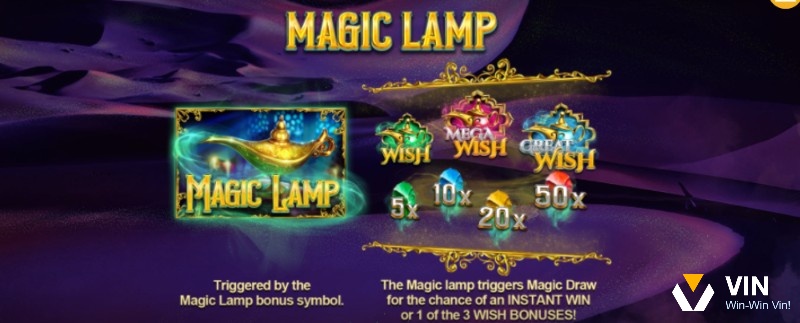 Magic Lamp được kích hoạt với ba điều ước